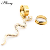 2pcs Green Acrylic Button Snake Ear Tunnel Plug Expander Stretchers