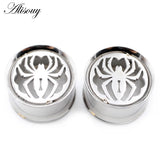 2pcs Stainless Steel Spider Ear Tunnels Plugs Flesh Expanders Gauges