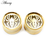 2pcs Stainless Steel Spider Ear Tunnels Plugs Flesh Expanders Gauges