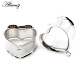 2pcs Stainless Steel Heart Pendant Ear Tunnel Plugs