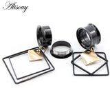 2pcs Stainless Steel Rhombus Square Ear Plug Tunnel Gauges Piercing