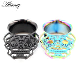 2pcs Stainless Steel Skull Ear Tunnels Plugs Gauges Body Piercing Jewelry