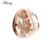 2pcs Water Drop Ear Tunnel Plugs Stainless Steel Stretch