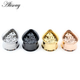 2pcs Water Drop Ear Tunnel Plugs Stainless Steel Stretch