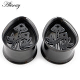 2pcs Water Drop Ear Tunnel Plugs Stainless Steel Stretch