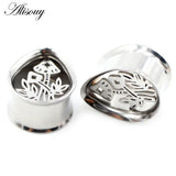 2pcs Water Drop Ear Tunnel Plugs Stainless Steel Stretch