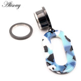 2pcs Stainless Steel Acrylic Ear Tunnels Plugs Expander Stretcher Earrings