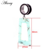2pcs Stainless Steel Acrylic Ear Tunnels Plugs Expander Stretcher Earrings