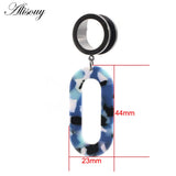 2pcs Stainless Steel Acrylic Ear Tunnels Plugs Expander Stretcher Earrings