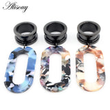 2pcs Stainless Steel Acrylic Ear Tunnels Plugs Expander Stretcher Earrings