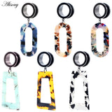 2pcs Stainless Steel Acrylic Ear Tunnels Plugs Expander Stretcher Earrings