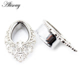2pcs Stainless Steel Water Drop Ear Tunnels Plugs