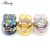 2pcs Star Skull Round Glass Ear Plug Tunnel Gauges Stretcher Earrings