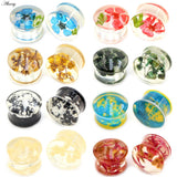 2pcs Acrylic Flower Leaf Ear Gauges Tunnel Plugs