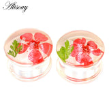 2pcs Acrylic Flower Leaf Ear Gauges Tunnel Plugs