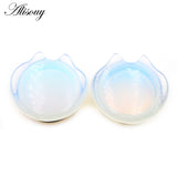 2pcs Cat Natural Stones Ear Tunnels Plug Stretcher Gauges Earrings