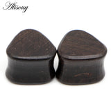 2pcs Wooden Ear Plugs Gauges Saddle Flesh Tunnel Piercing 8-25mm