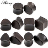 2pcs Wooden Ear Plugs Gauges Saddle Flesh Tunnel Piercing 8-25mm
