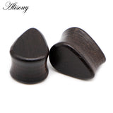 2pcs Wooden Ear Plugs Gauges Saddle Flesh Tunnel Piercing 8-25mm