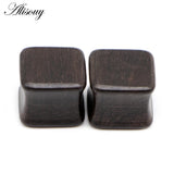 2pcs Wooden Ear Plugs Gauges Saddle Flesh Tunnel Piercing 8-25mm