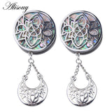 316L Stainless Steel Hollow Dangle Shell Ear Plug Gauge Tunnel