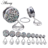 316L Stainless Steel Hollow Dangle Shell Ear Plug Gauge Tunnel