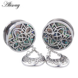 316L Stainless Steel Hollow Dangle Shell Ear Plug Gauge Tunnel
