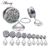 316L Stainless Steel Hollow Dangle Shell Ear Plug Gauge Tunnel