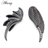Stainless Steel Bat Wing Zircon Ear Weight Hanger Expander Stretcher Plug Gauge