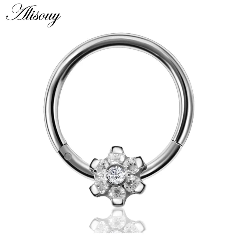 Surgical Steel Nose Ring Hoop Septum 16G Nipple Clicker