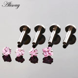 4pcs 16G Zircon Labret lip Piercing Jewelry