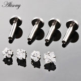 4pcs 16G Zircon Labret lip Piercing Jewelry
