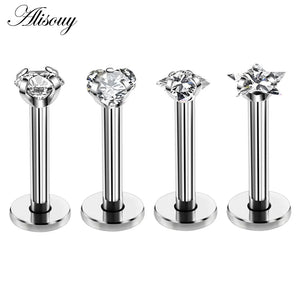 4pcs 16G Zircon Labret lip Piercing Jewelry