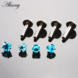 4pcs 16G Zircon Labret lip Piercing Jewelry