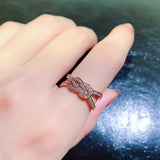 Plated 14k Real Smooth Rings For Women Adjustable Micro Inlaid Crystal Ring