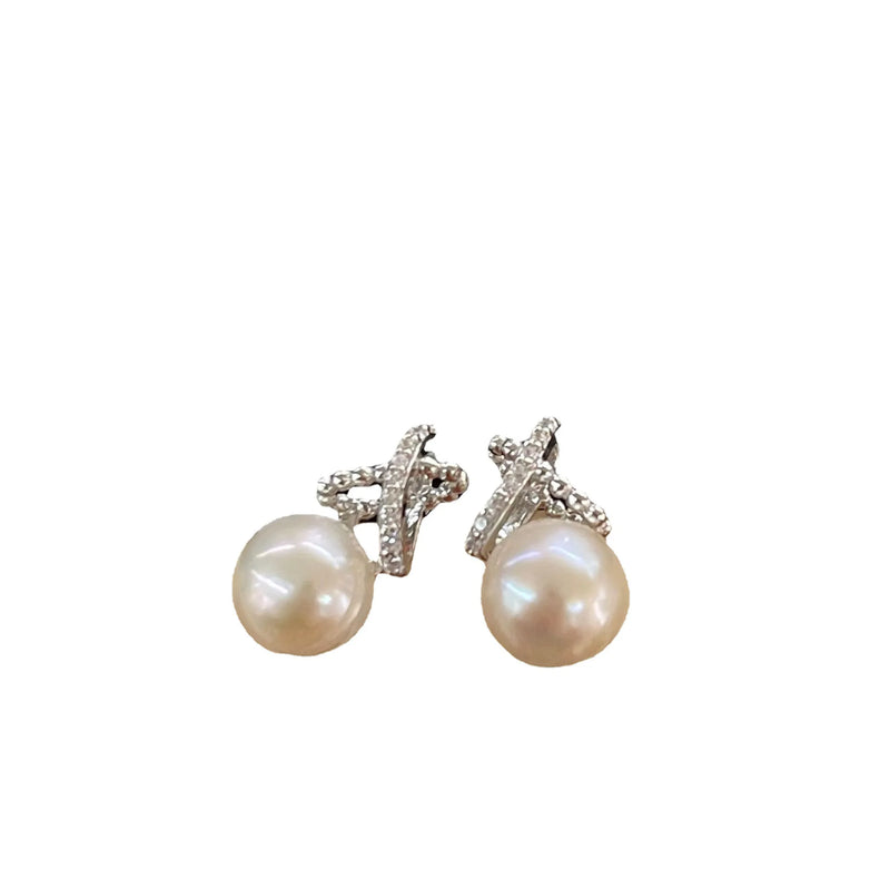 925 Silver Sterling Freshwater Pearl Earrings For Women