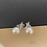 925 Silver Sterling Freshwater Pearl Earrings For Women