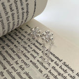925 Silver Sterling Flower Stud Earrings Women Daily Jewelry
