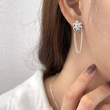 925 Silver Sterling Flower Stud Earrings Women Daily Jewelry