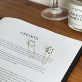925 Silver Sterling Flower Stud Earrings Women Daily Jewelry