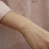 925 Sterling Silver 14K Heart Pendant Bracelet For Women