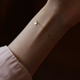 925 Sterling Silver 14K Heart Pendant Bracelet For Women