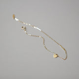 925 Sterling Silver 14K Heart Pendant Bracelet For Women