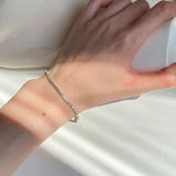 925 Sterling Silver Cube Chain Bracelet For Women