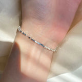 925 Sterling Silver Cube Chain Bracelet For Women