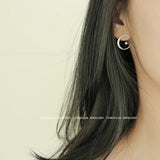 Moon Zircon Earrings Personality 925 Silver Plated 14K