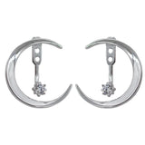 Moon Zircon Earrings Personality 925 Silver Plated 14K