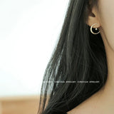 Moon Zircon Earrings Personality 925 Silver Plated 14K