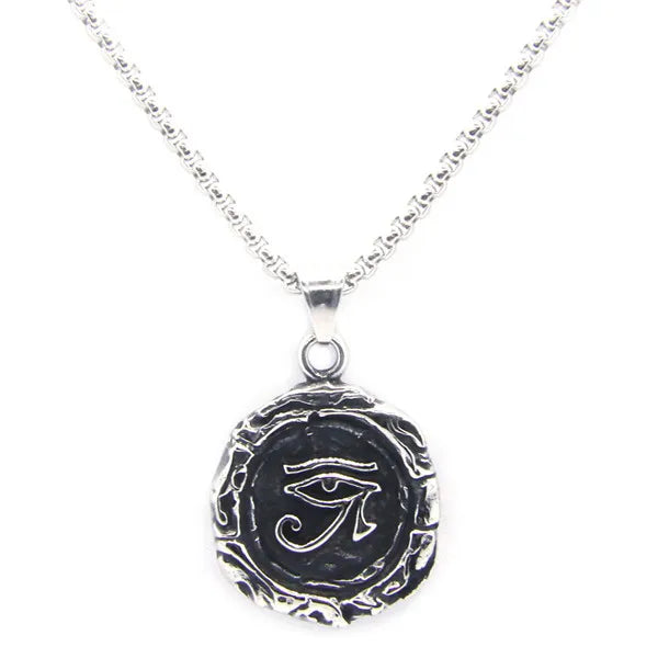 All Seeing Eye Pendant Stainless Steel Mens Necklace