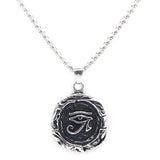 All Seeing Eye Pendant Stainless Steel Mens Necklace